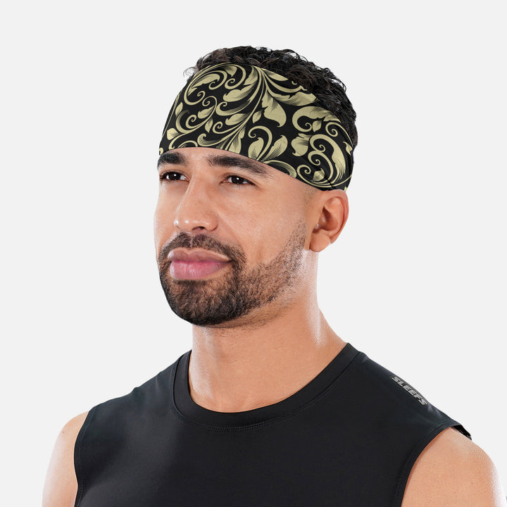 Baroque Old Gold and Black Headband