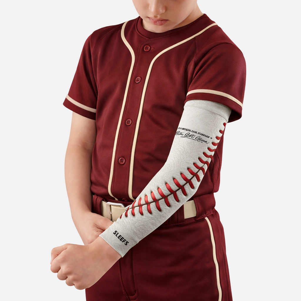 Baseball Lace Pro White Kids Arm Sleeve