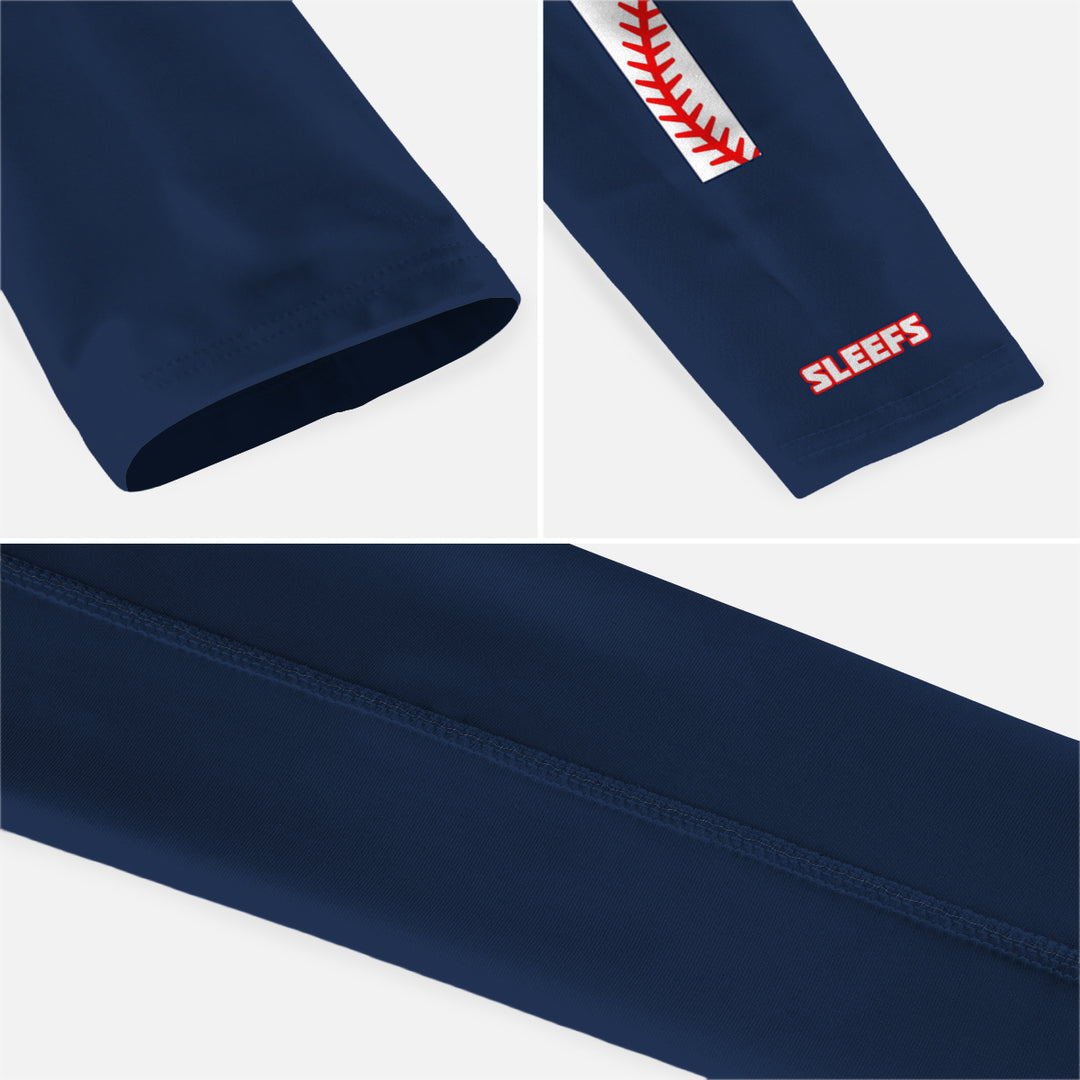 Baseball Cross Navy Blue Kids Arm Sleeve