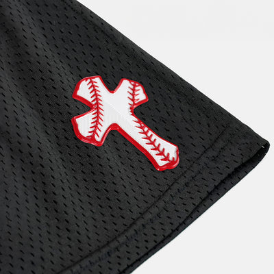 Baseball Cross Patch Shorts - 7"