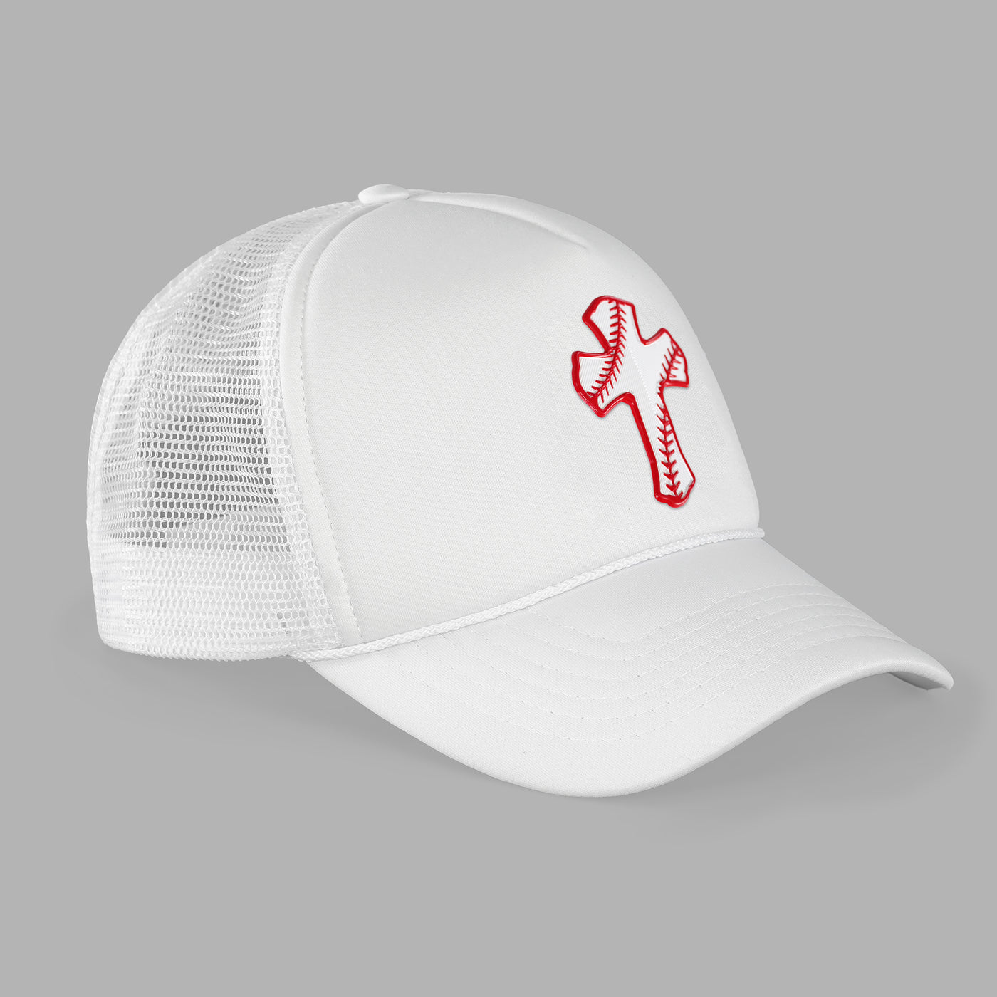 Baseball Cross Patch Trucker Hat