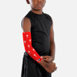 Baseball Cross Pattern Red Kids Arm Sleeve