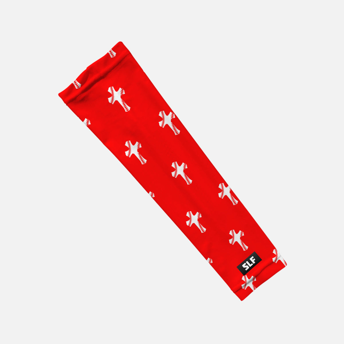 Baseball Cross Pattern Red Kids Arm Sleeve