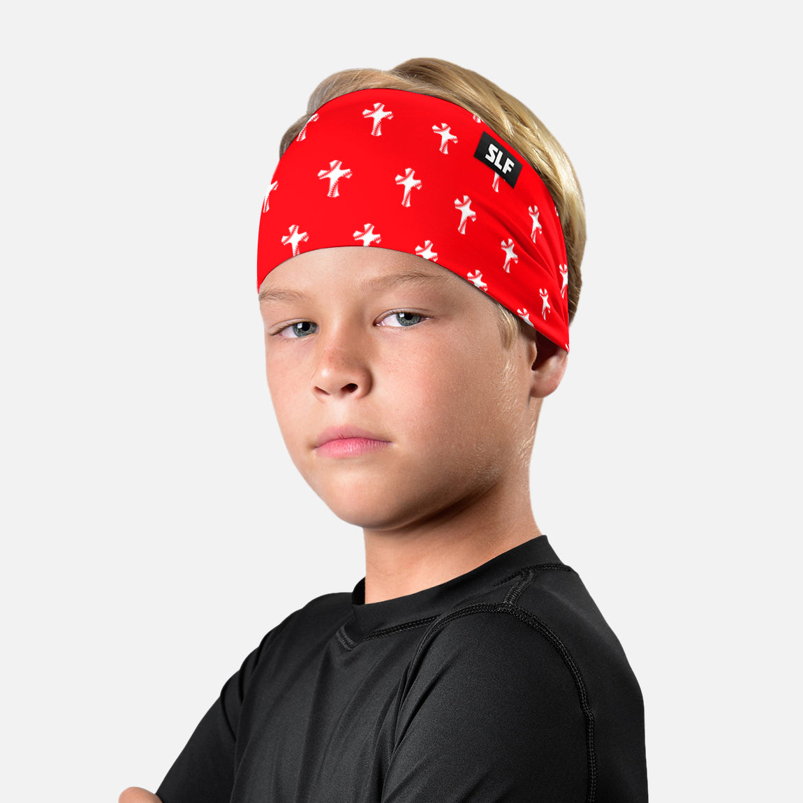 Baseball Cross Pattern Red Kids Headband