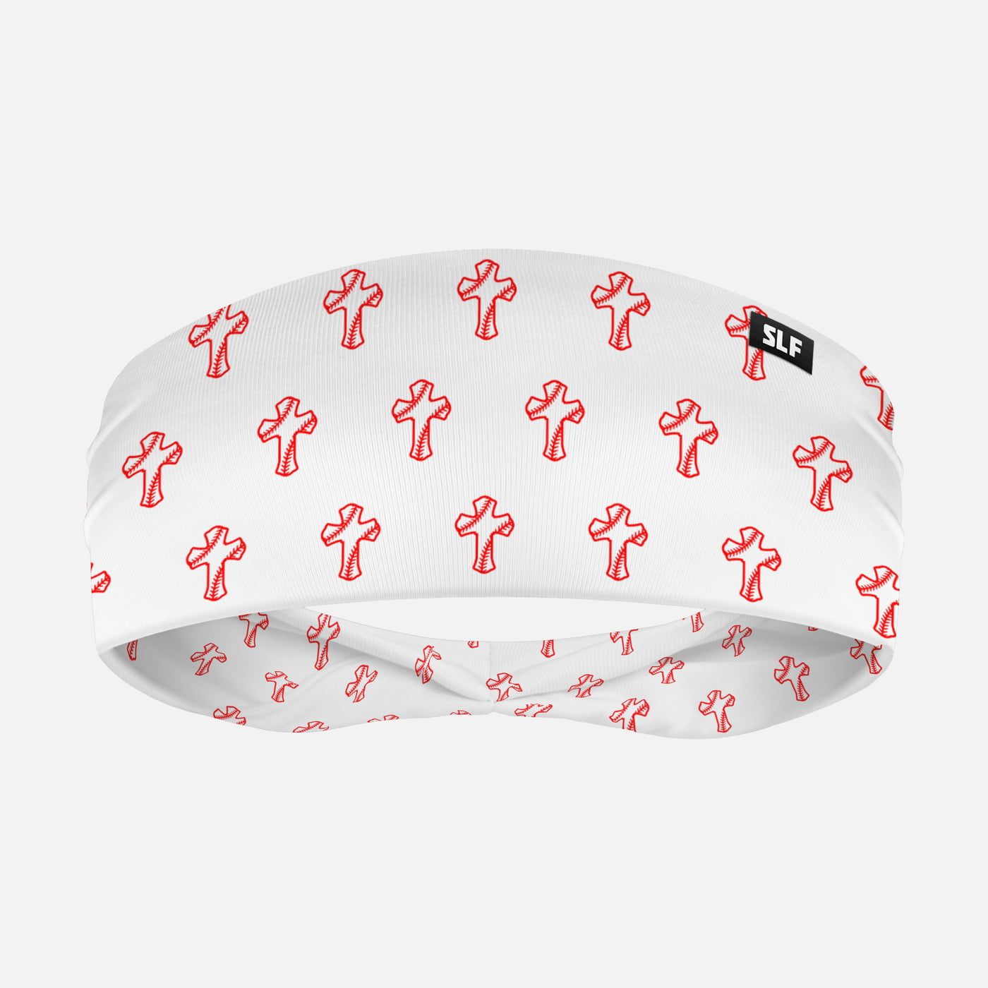 Baseball Cross Pattern White Headband