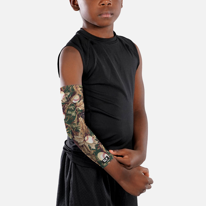 Baseball Forest Camo Kids Arm Sleeve