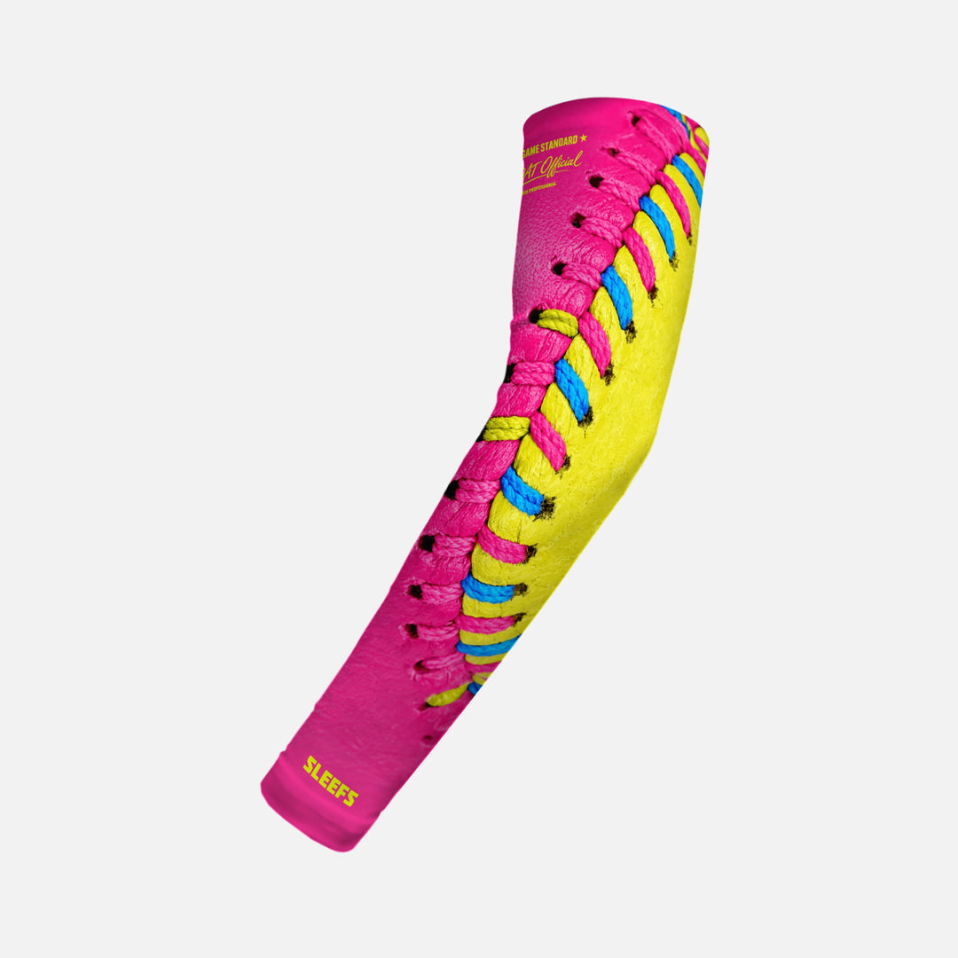 Softball Lace Power Pink Kids Arm Sleeve