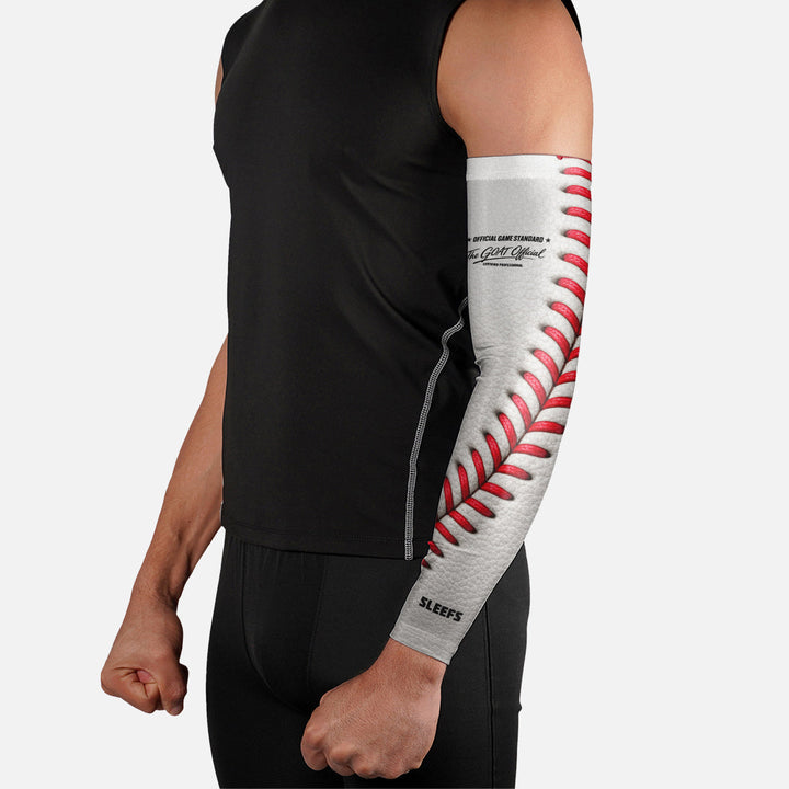 Baseball Lace Pro White Arm Sleeve