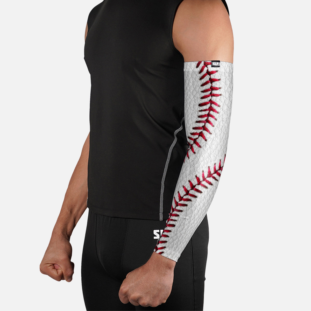 Baseball Lace White Leather Arm Sleeve