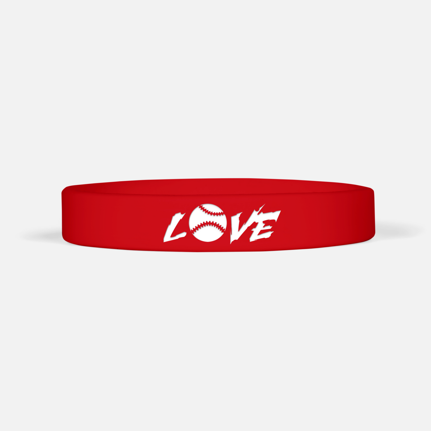 Baseball Love Red White Motivational Wristband