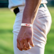 Baseball Love White Red Motivational Wristband