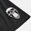 Baseball Skull Patch Black Shorts - 7"