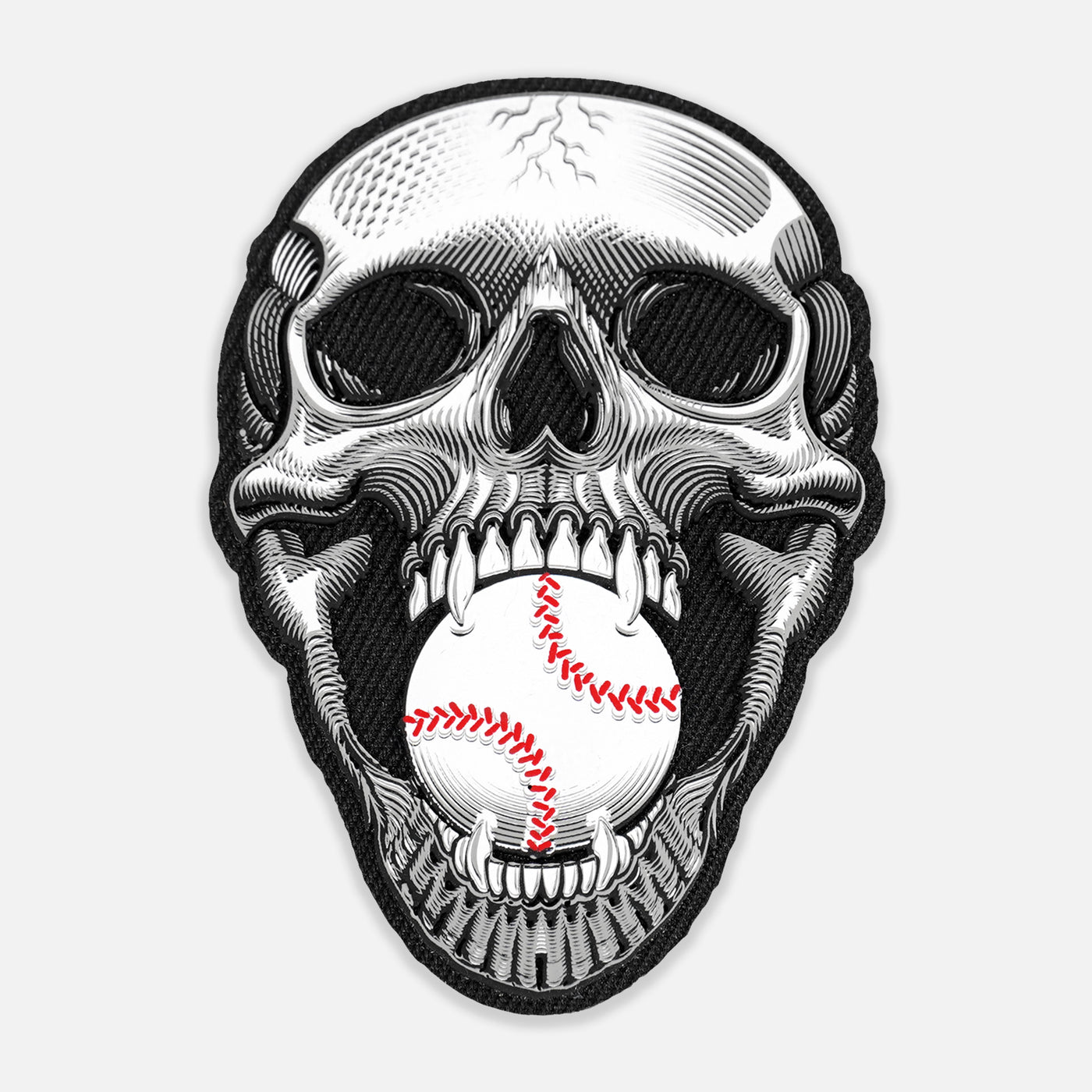 Baseball Skull Patch