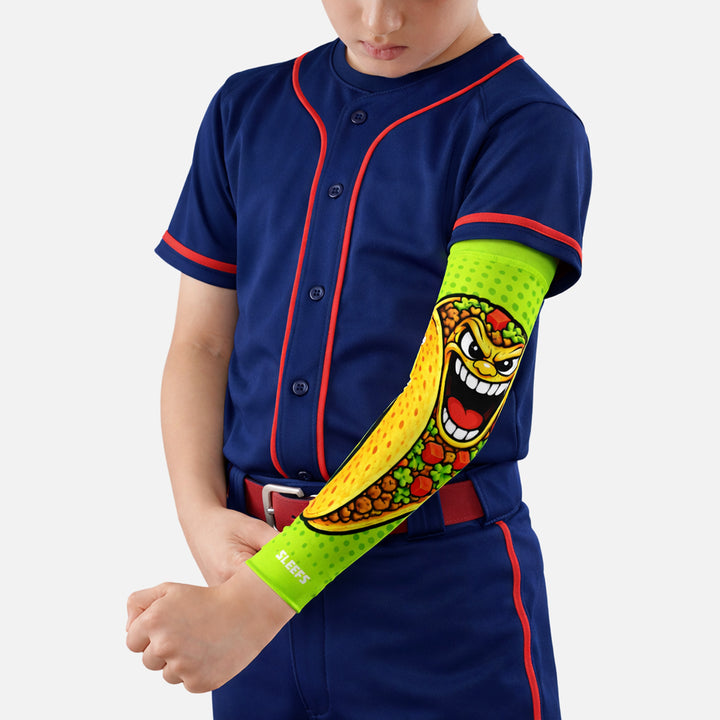 Neon Lime Fiesta Taco Kids Arm Sleeve