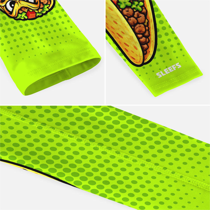 Neon Lime Fiesta Taco Kids Arm Sleeve