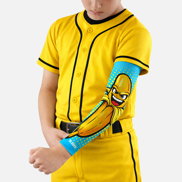 Electric Blue Power Banana Kids Arm Sleeve