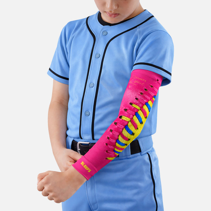 Softball Lace Power Pink Kids Arm Sleeve