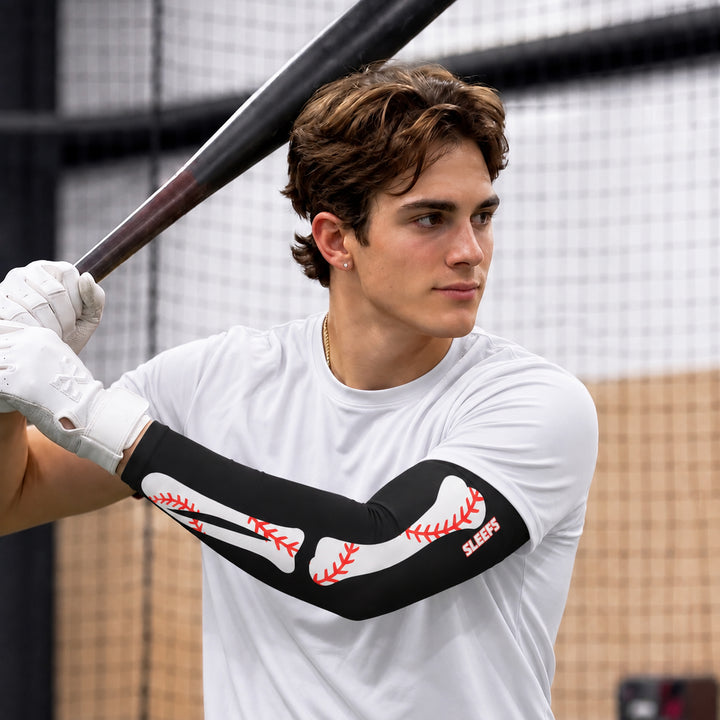 Baseball to the Bone Black Arm Sleeve