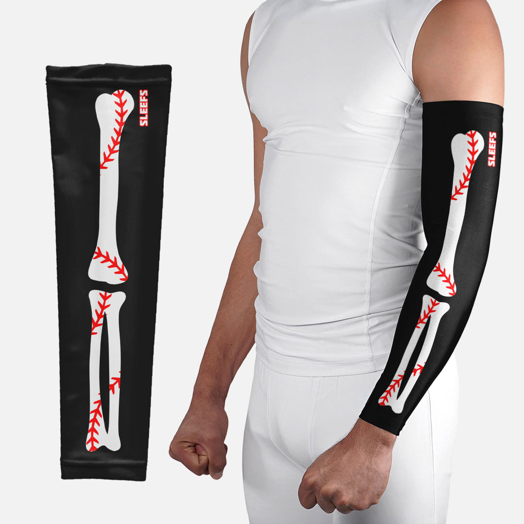 Baseball to the Bone Black Arm Sleeve