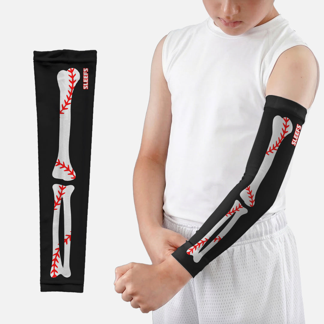 Baseball to the Bone Black Kids Arm Sleeve