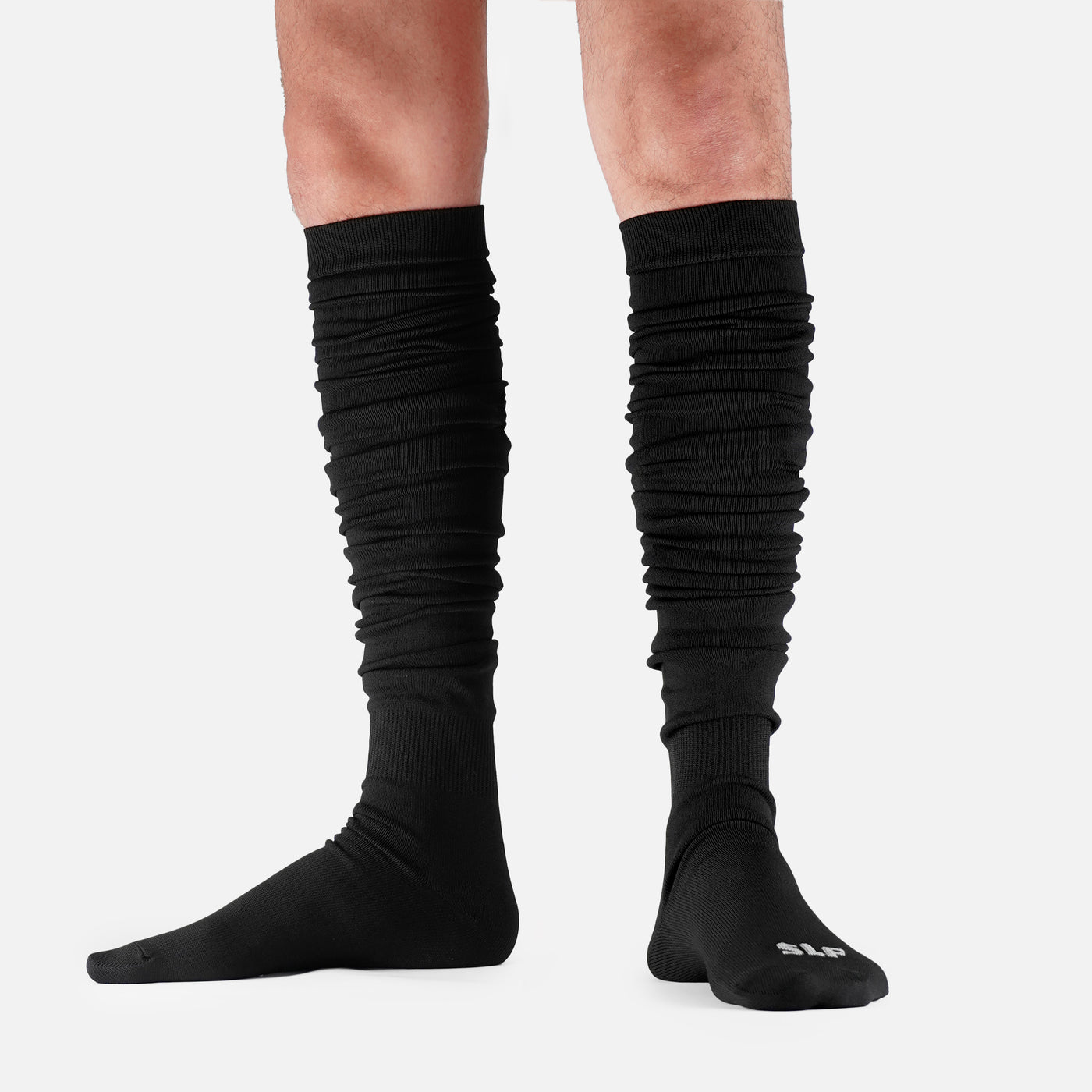 Basic Black Long Scrunchie Socks