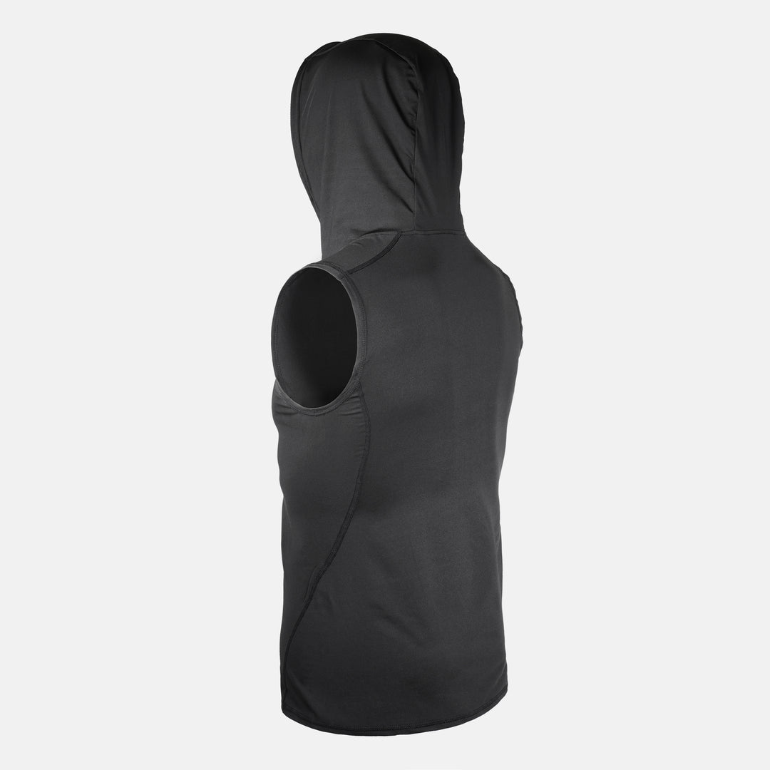 Black Sleeveless Compression Hoodie - Big