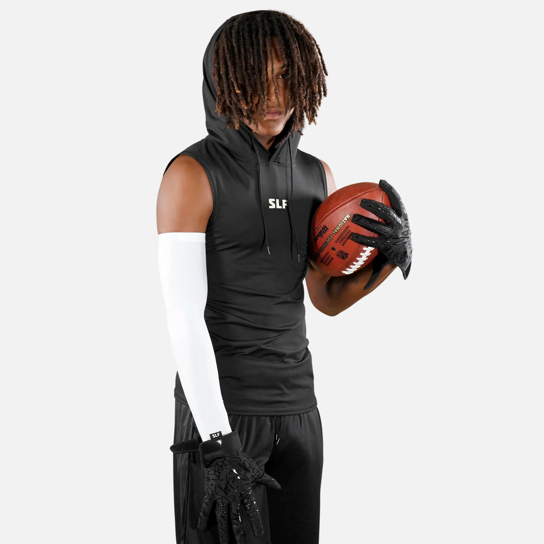 Black Sleeveless Compression Hoodie