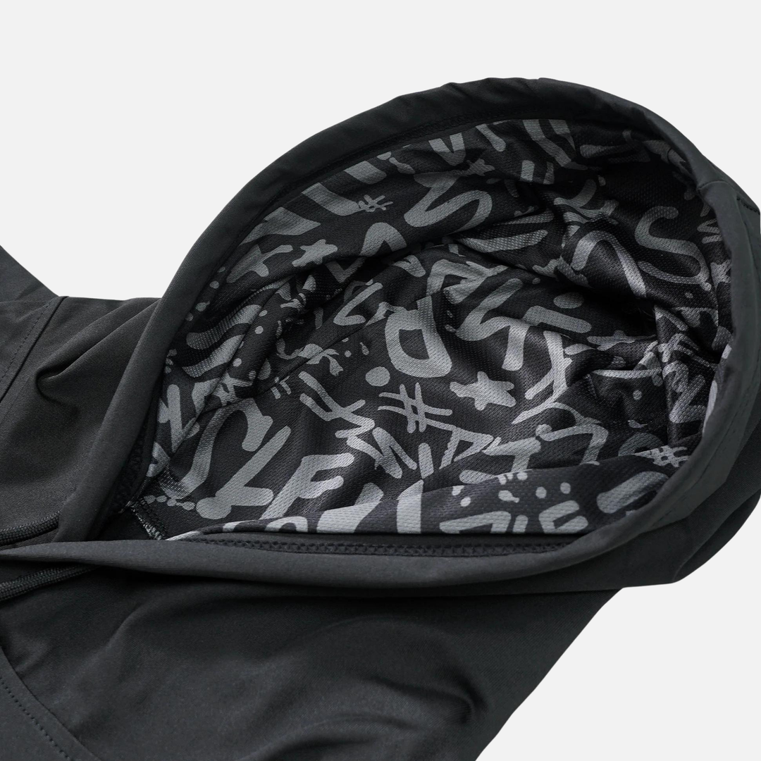 Black Sleeveless Compression Hoodie