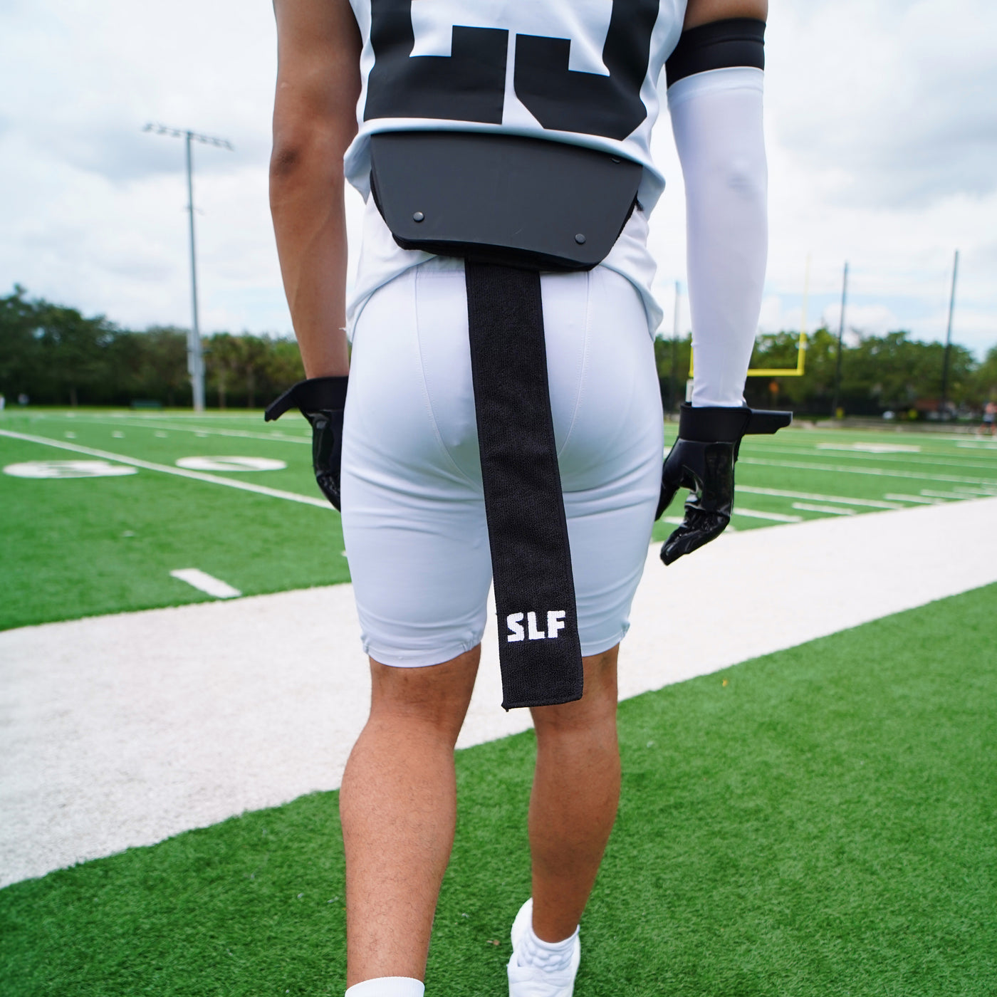 Basic Black Thin Football Towel with Logo