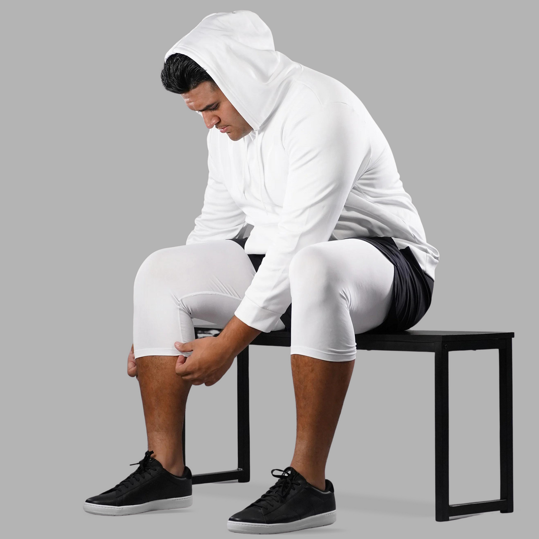 White 3/4 Tights for men - Big