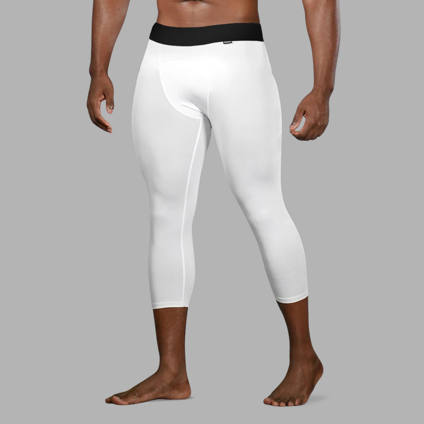 Basic White 3/4 Tights for men