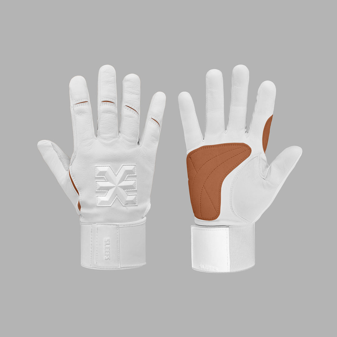 White Kids Baseball Batting Gloves