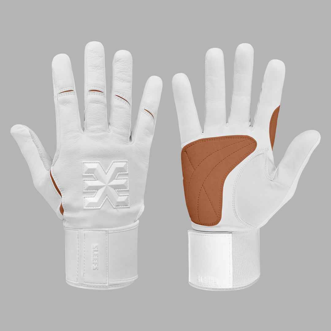 White Baseball Batting Gloves