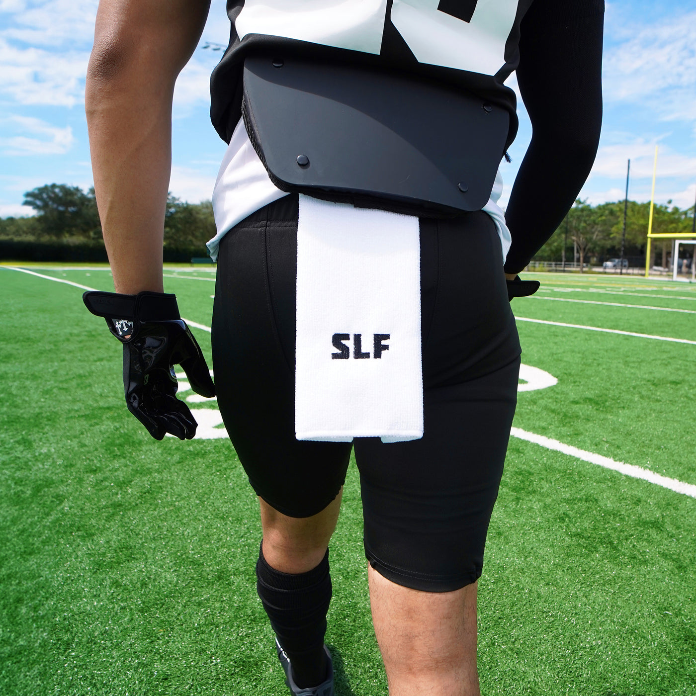 Basic White Football Towel with Logo