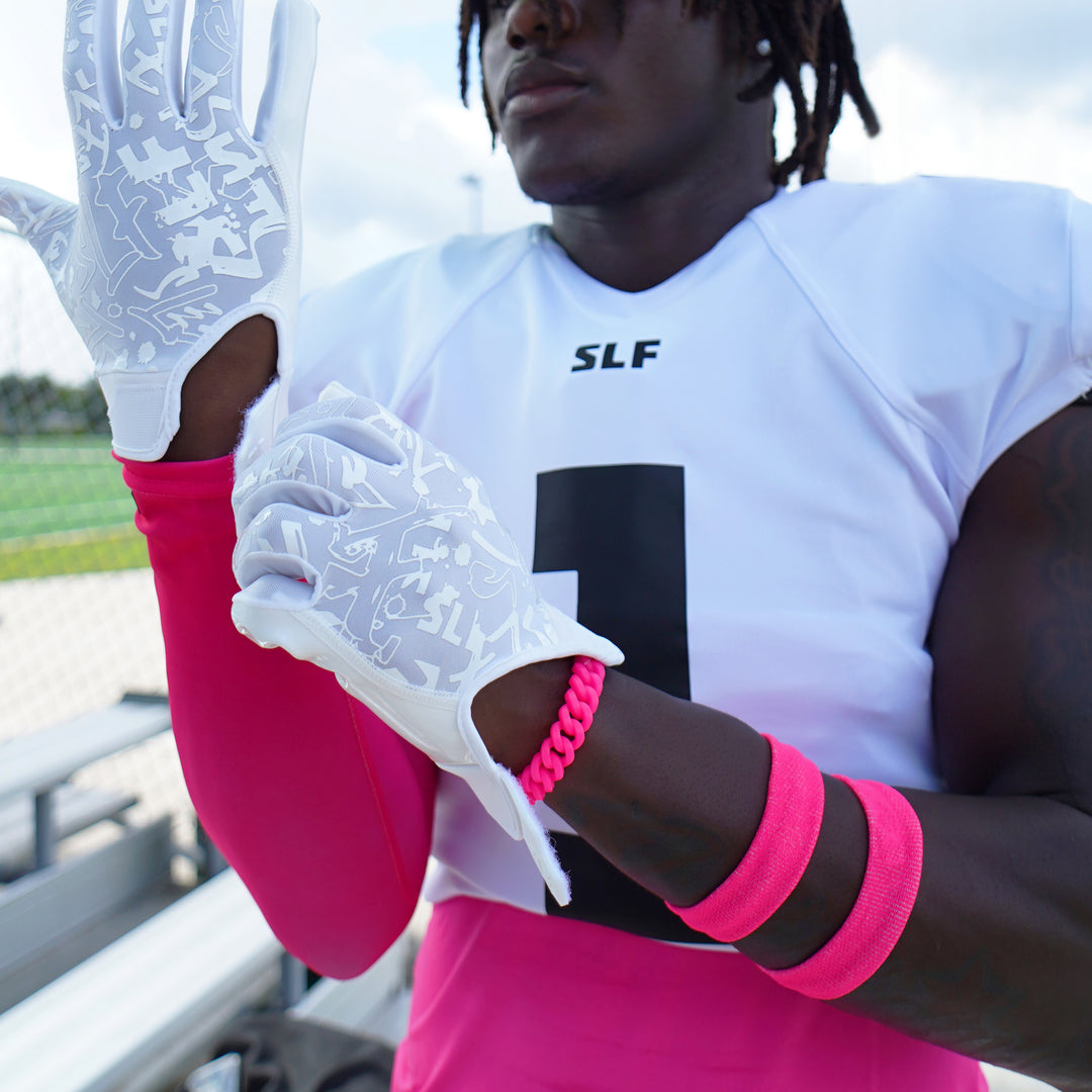 Pink Cuban Link Silicone Wristband