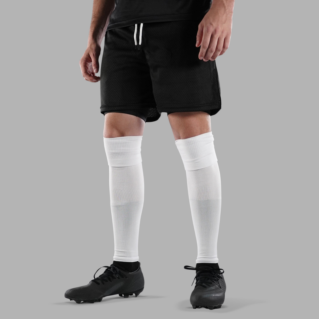 White Long Soccer Leg Sleeves