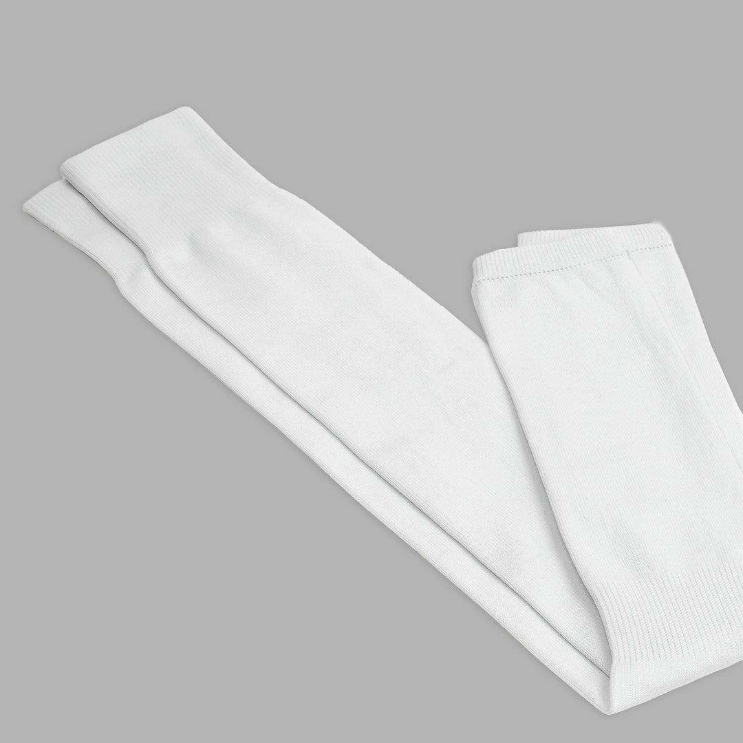 White Long Soccer Leg Sleeves