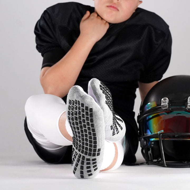 White Performance Kids Grip Socks