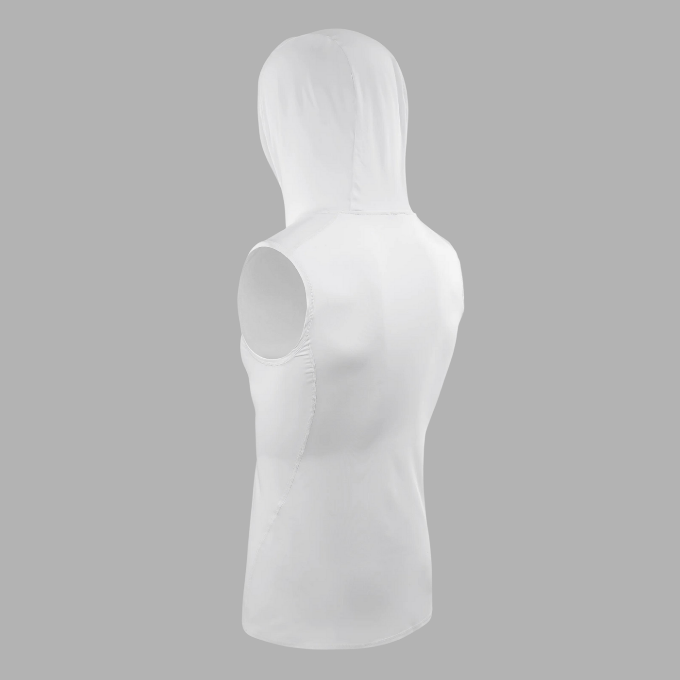 Basic White Sleeveless Compression Hoodie