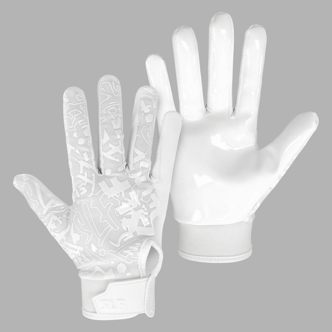 White Sticky Kids Football Receiver Gloves
