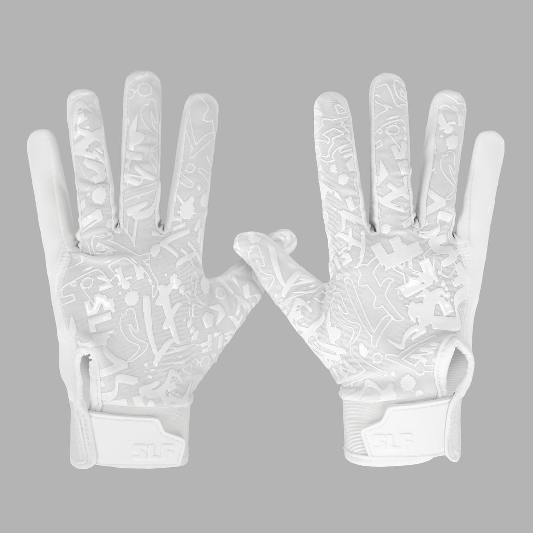 White Sticky Kids Football Receiver Gloves