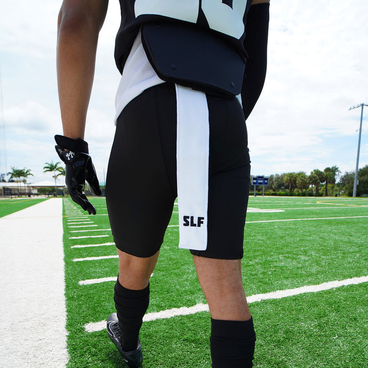 Basic White Thin Football Towel with Logo
