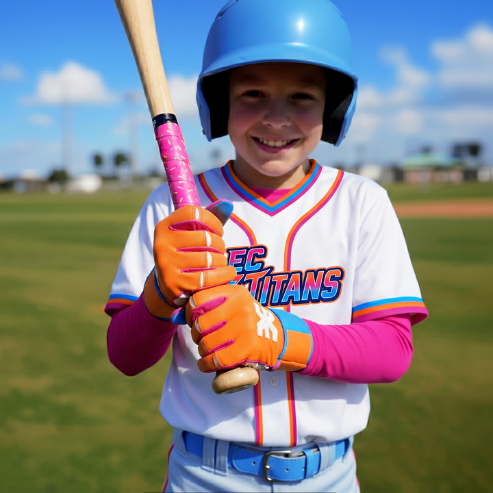 Ice Cream Cone Kids Baseball Batting Gloves