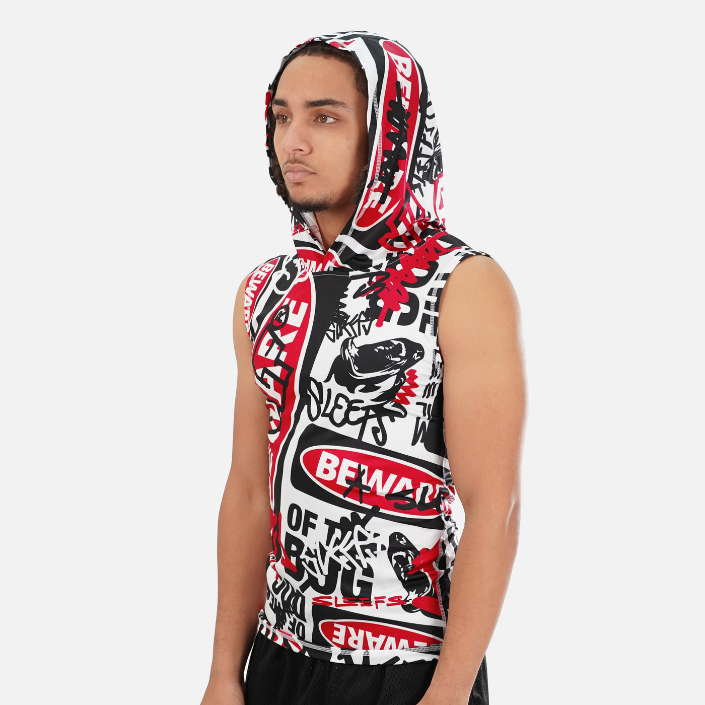 Beware Of The Dog Chaos Sleeveless Compression Hoodie