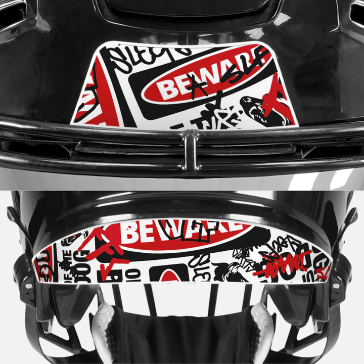 Beware of the Dog Chaos Riddell Speedflex Front and Back Bumper Sticker Kit