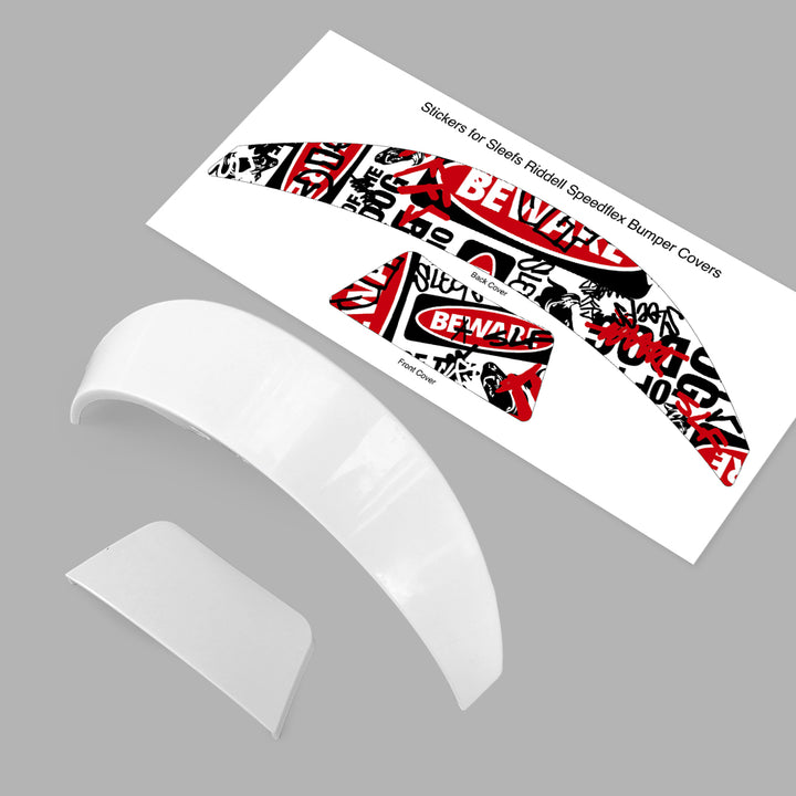 Beware of the Dog Chaos Riddell Speedflex Front and Back Bumper Sticker Kit