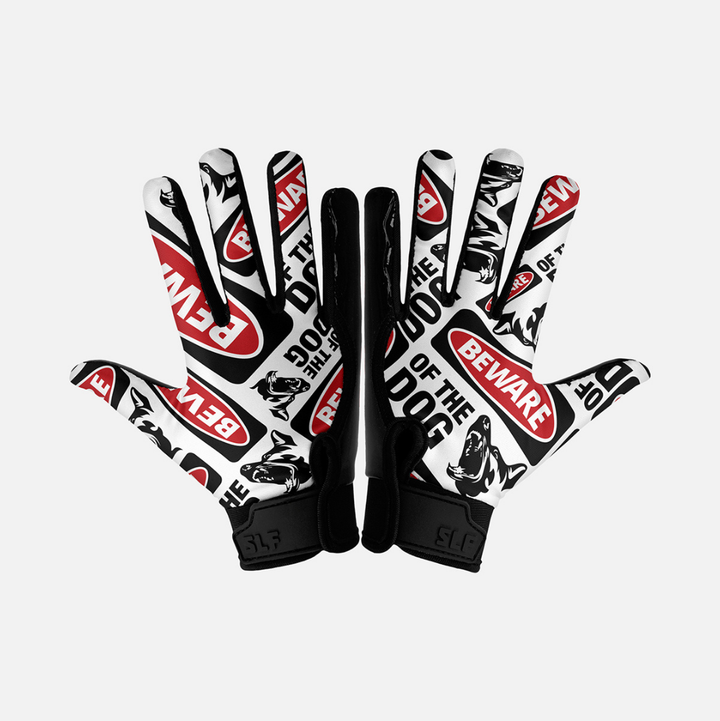 Beware of the Dog Sticky Kids Football Receiver Gloves