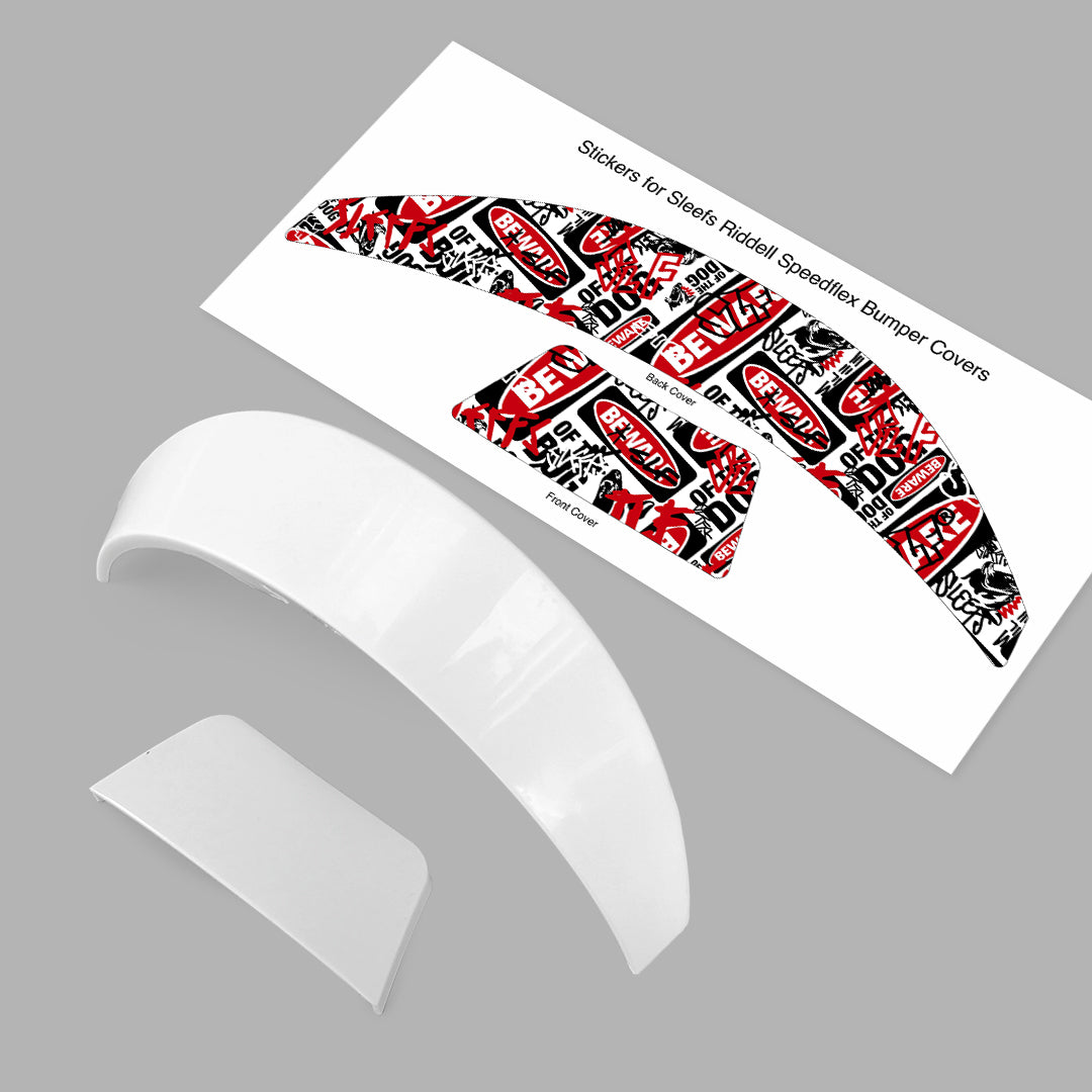 Beware of the Dog Chaos Riddell Speedflex Front and Back Bumper Sticker Kit