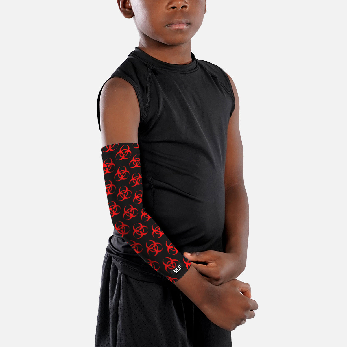 Biohazard Red Pattern Kids Arm Sleeve