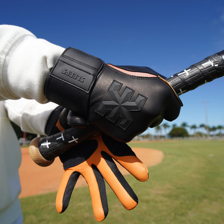 Black Baseball Batting Gloves